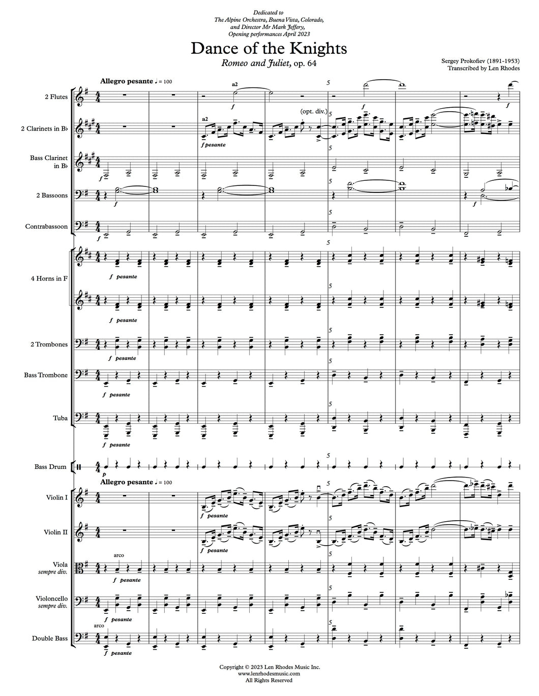 Dance of the Knights, from ‘Romeo and Juliet’ op.64, Prokofiev - Conductor Score