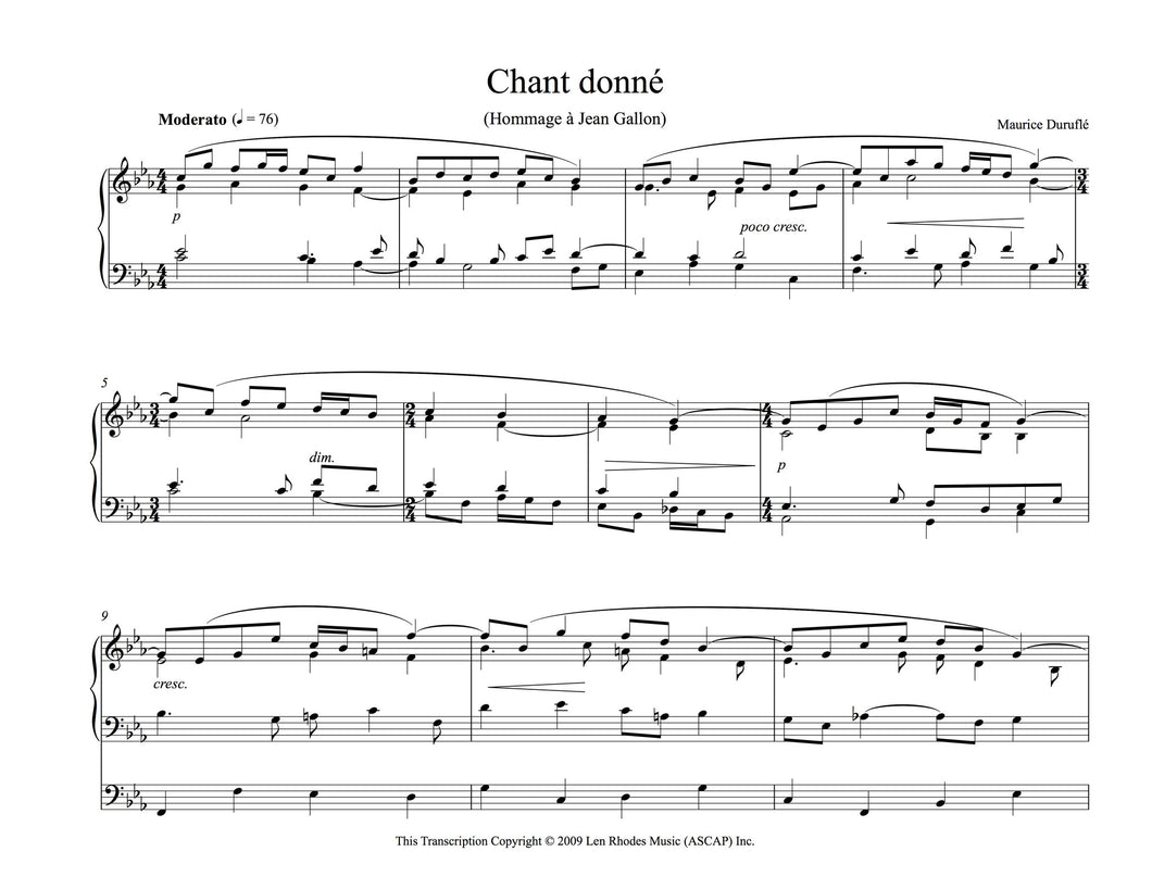 Hommage à Jean Gallon, Chant Donné, Duruflé - Organ