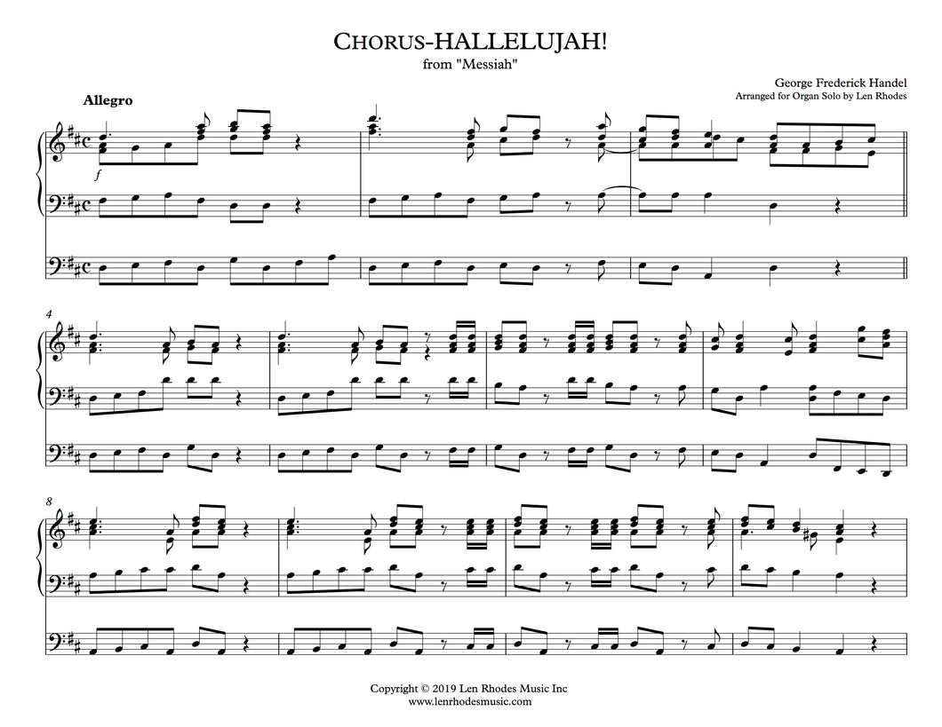 Hallelujah Chorus, Handel - Organ