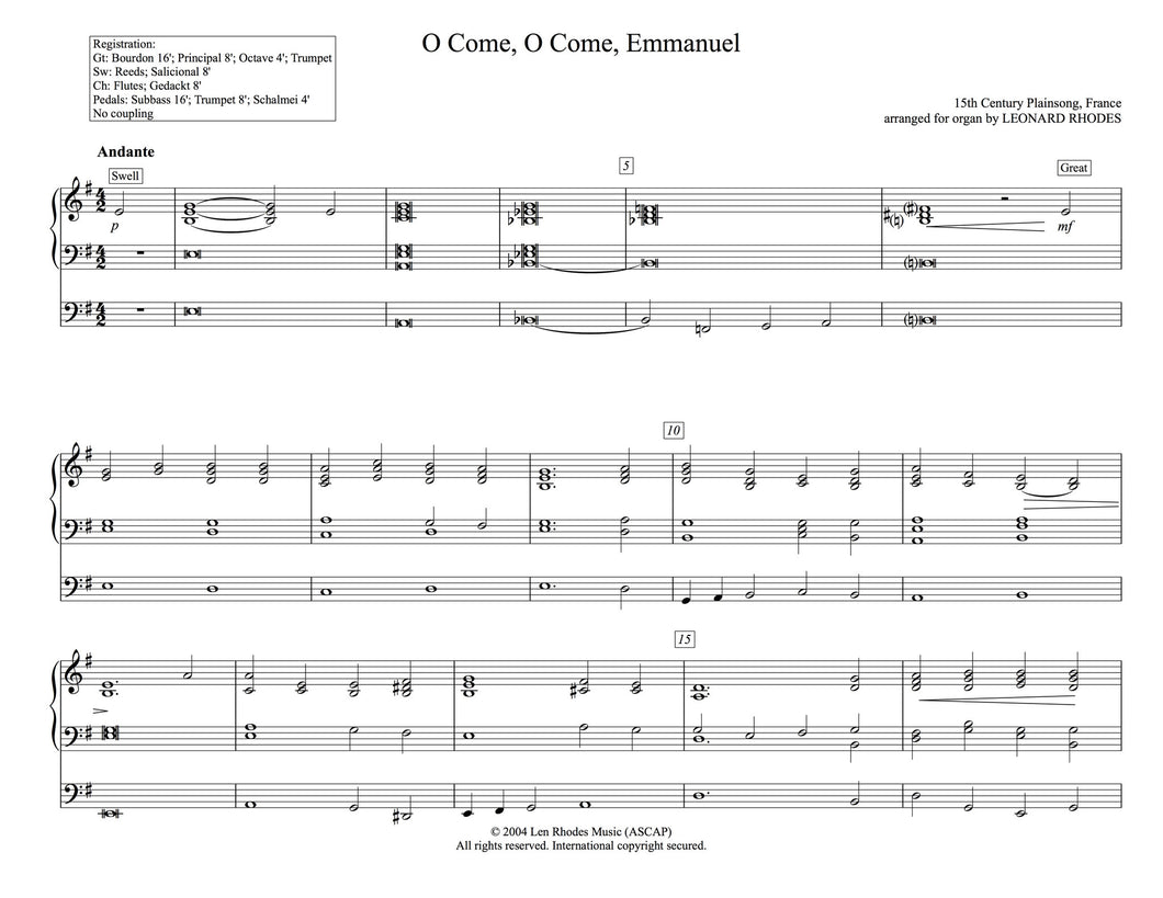 O Come, O Come Emmanuel - Organ