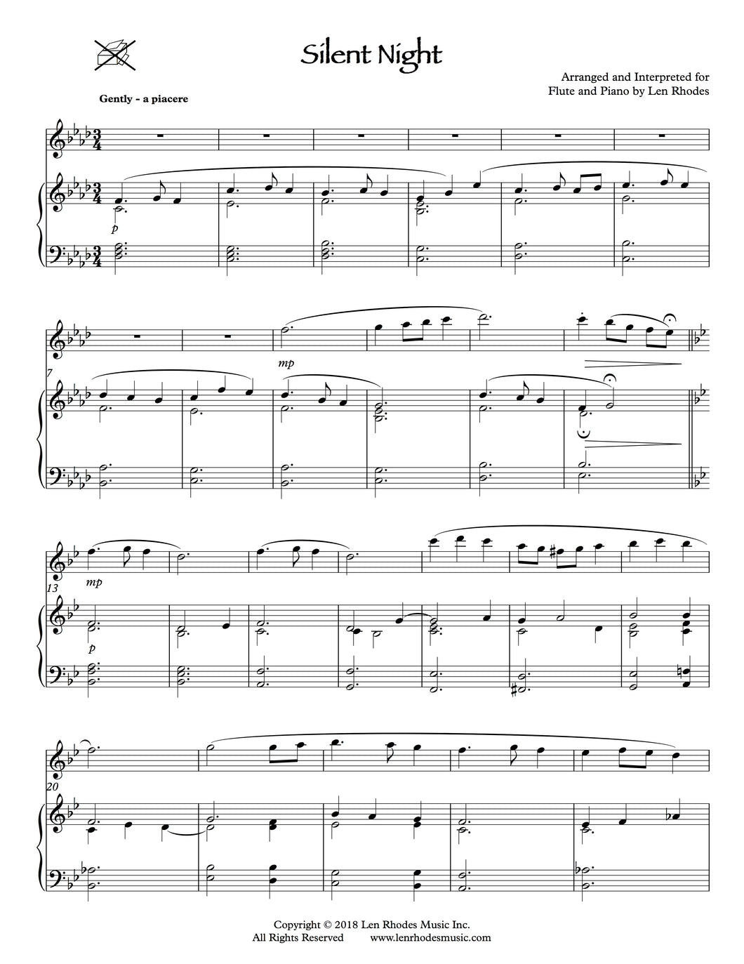 Silent Night - Flute and Piano