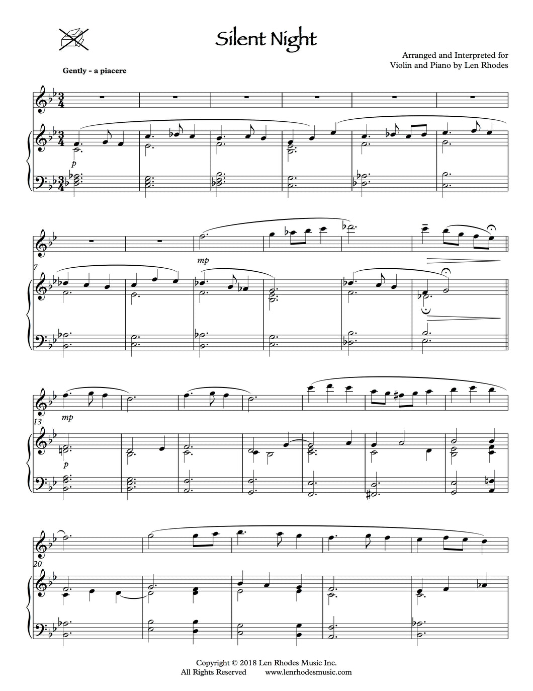 Silent Night - Violin and Piano