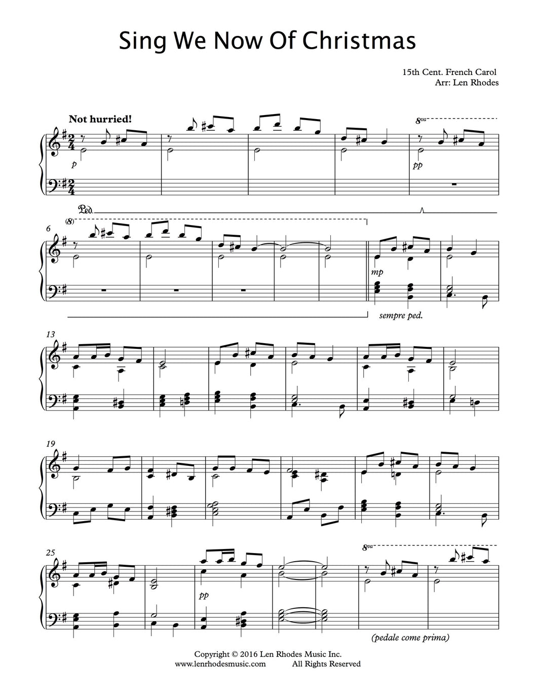 Sing We Now of Christmas - Piano