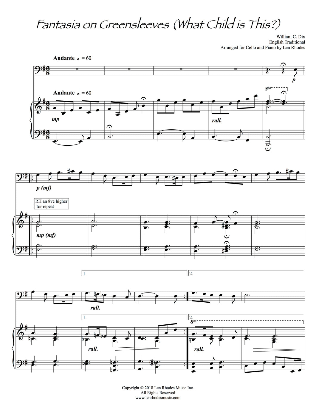 What Child Is This? - Cello and Piano