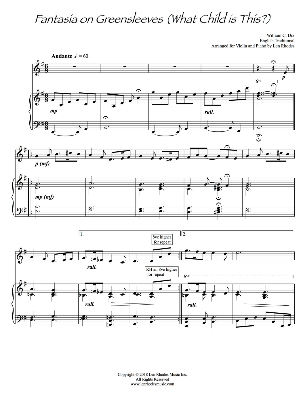 What Child Is This? - Violin and Piano
