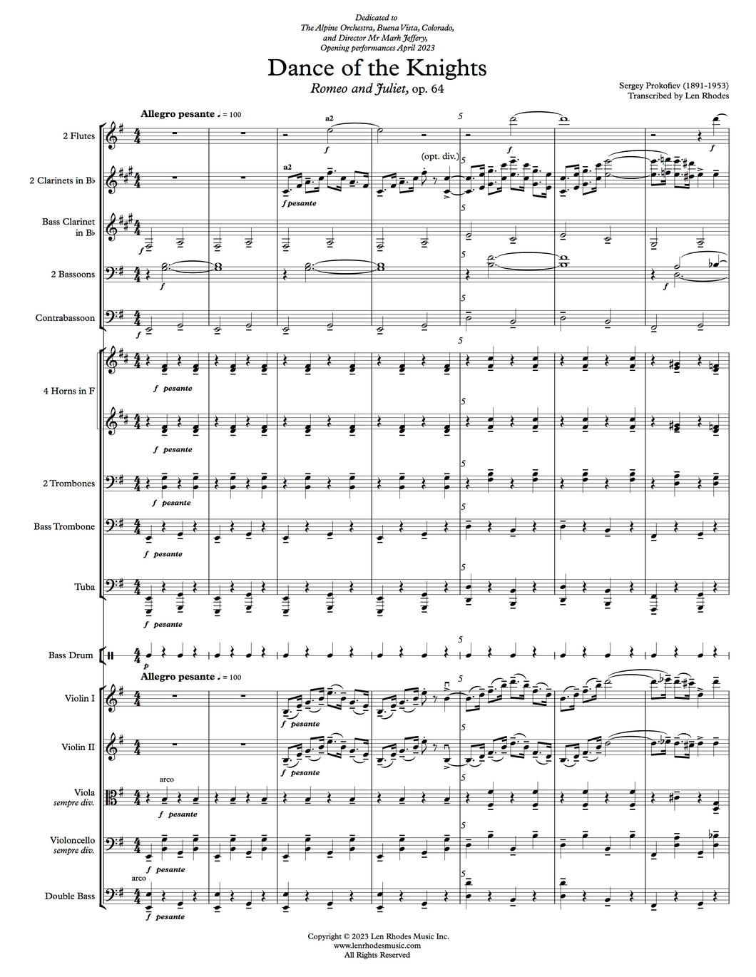Dance of the Knights, from Romeo and Juliet op.64, Prokofiev - Orchestral Perusal Score
