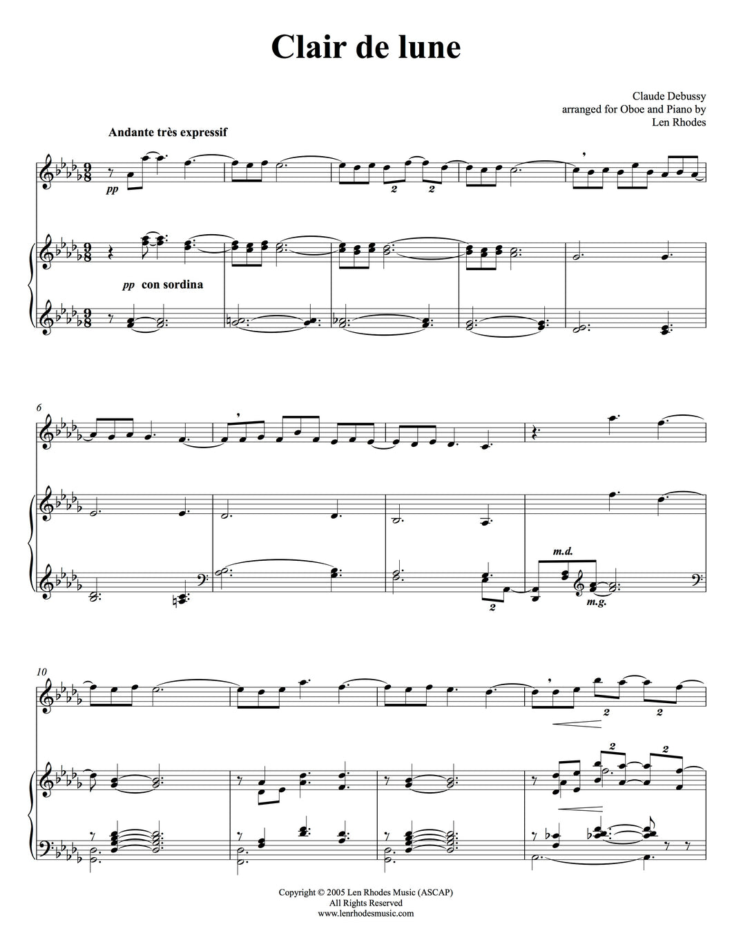 Clair de lune, Debussy - Oboe and Piano