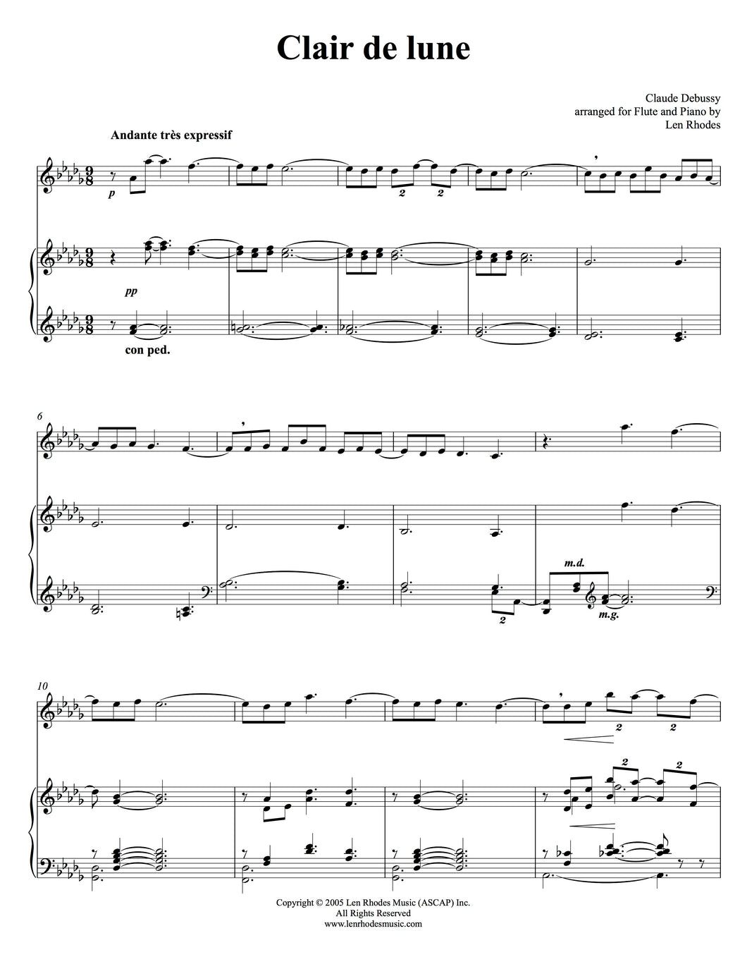 Clair de lune, Debussy - Flute and Piano