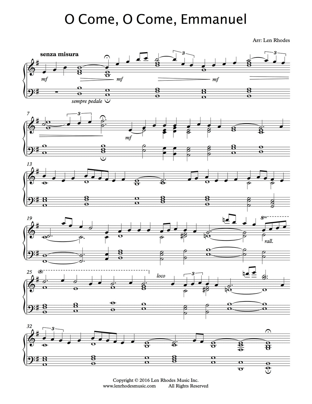 O Come, O Come Emmanuel - for Piano solo