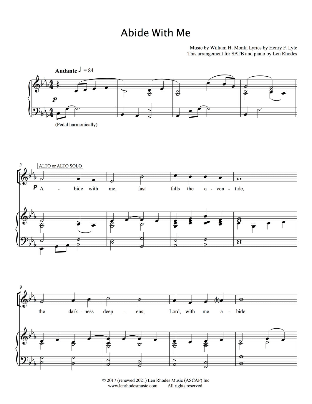 Abide With Me - SATB and Piano