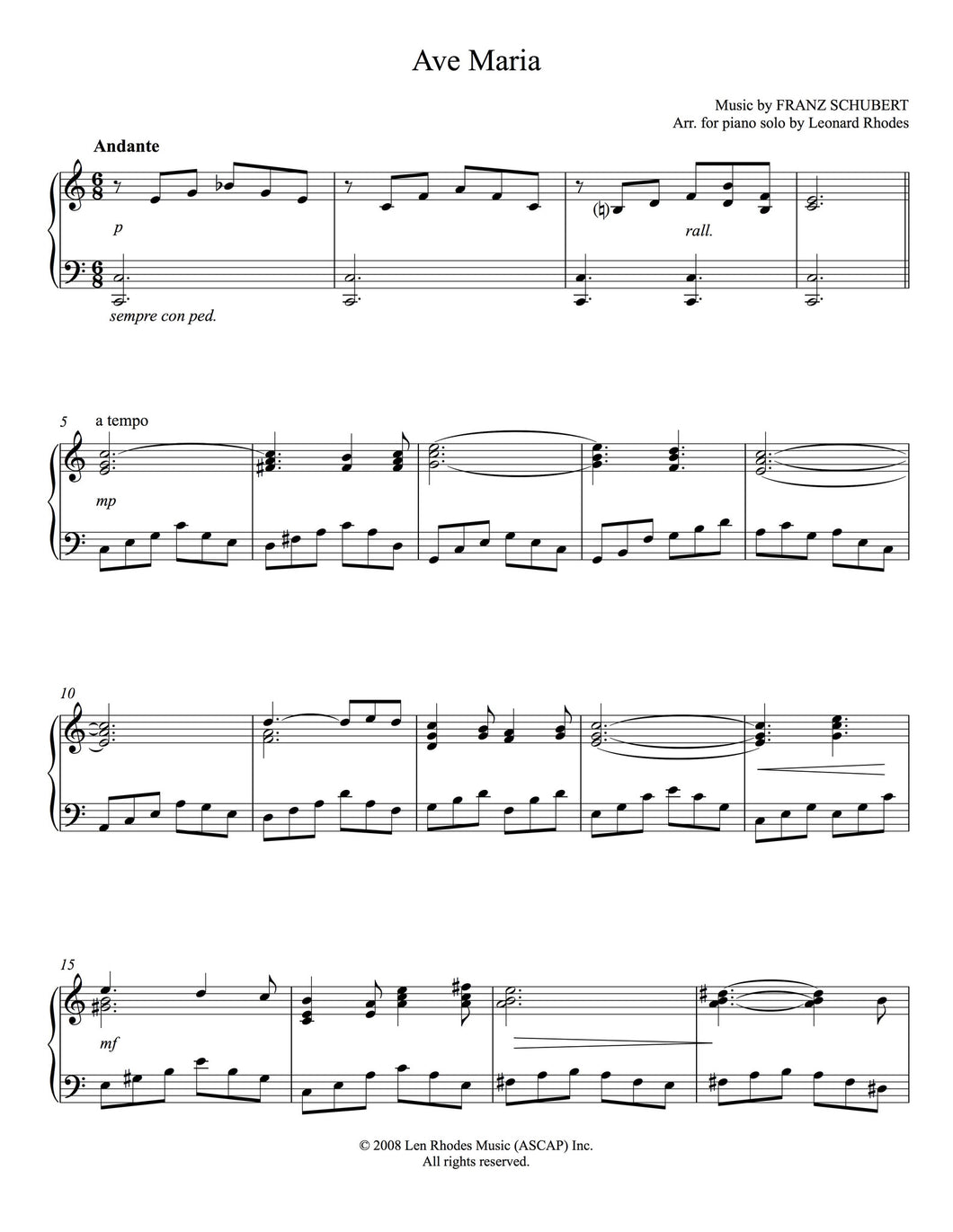 Ave Maria, Schubert - Piano